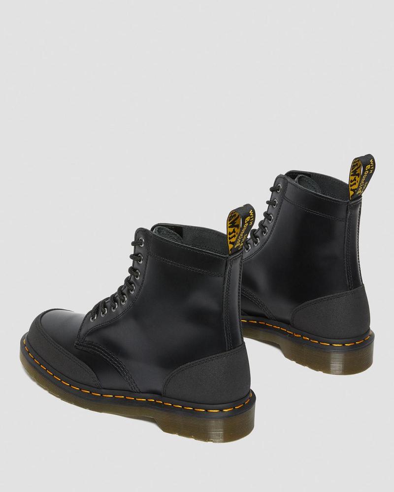 Men's Dr Martens 1460 Guard Panel Leather Lace Up Boots Black | AU 513ZUT